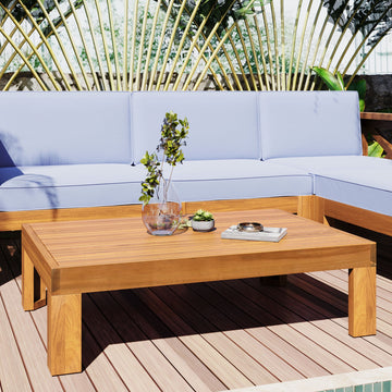 Solid Wood Patio Sectional — 5 Piece Coastal