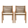 Acacia & Wicker Outdoor Dining Chairs — Set of 4