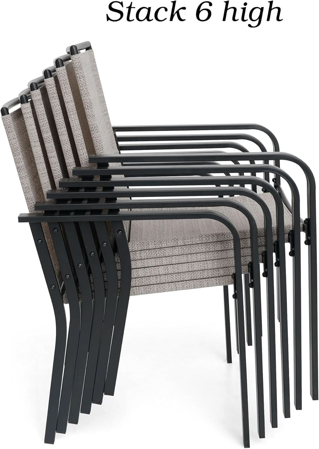 7 Piece Outdoor Dining Set with Stackable Chairs-3