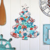 Coastal Tree Door Hanger, Handcrafted Wood Holiday Wall Decor