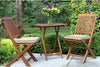 Eucalyptus Wood 3-Piece Foldable Bistro Set with Beige Cushions