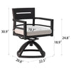 Bellmore Swivel Rocker in Ember Black, Set of 2