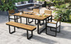 6-Piece Acacia Wood Outdoor Dining Set with Table, Chairs & Bench