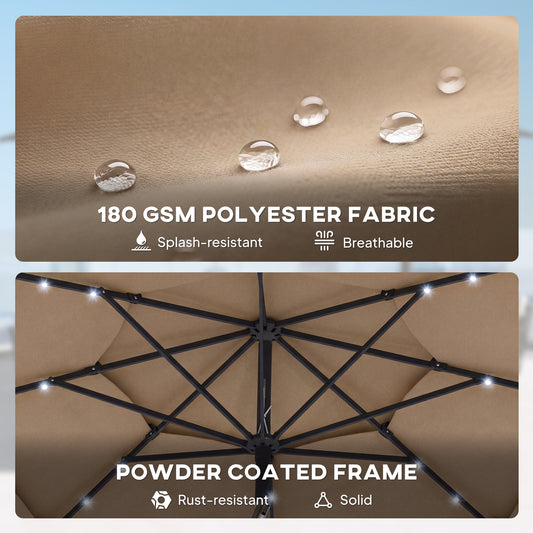 Solar LED Patio Umbrella — 9.7 ft