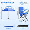 Folding Camping Chair with Detachable Sun Umbrella
