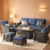 6-Piece Patio Conversation Set with 53-Inch Gas Fire Pit Table