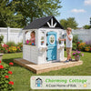 Natural Cedar Outdoor Kids Playhouse With Kitchenette