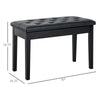 Tufted Storage Bench with Faux Leather Seat