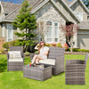 Rattan 4-Piece Outdoor Conversation Set with Loveseat