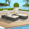 Coastal Rattan Chaise Lounger Set of 2