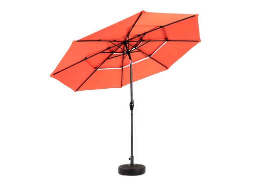 10 Ft 3-Tier Auto-Tilt Patio Umbrella, Orange