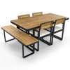 6-Piece Acacia Wood Outdoor Dining Set with Table, Chairs & Bench
