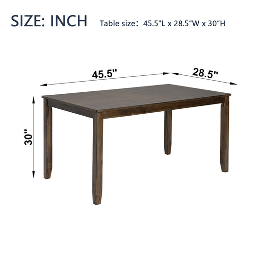 Walnut Acacia Rectangular Dining Table, Seats 4
