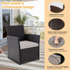 Rattan 4-Piece Conversation Set with Glass Table