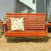 Two-Seater Fir Wood Patio Swing Bench, Brown