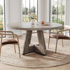 Round 47-Inch Dining Table with Grey Pedestal, Seats 4–6