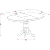 Wooden Oval Kitchen Table Black Finish With Cherry Top-4