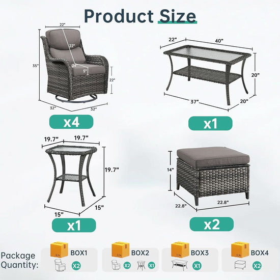 Comfortable Outdoor Swivel Rocker Patio Chairs Set-1