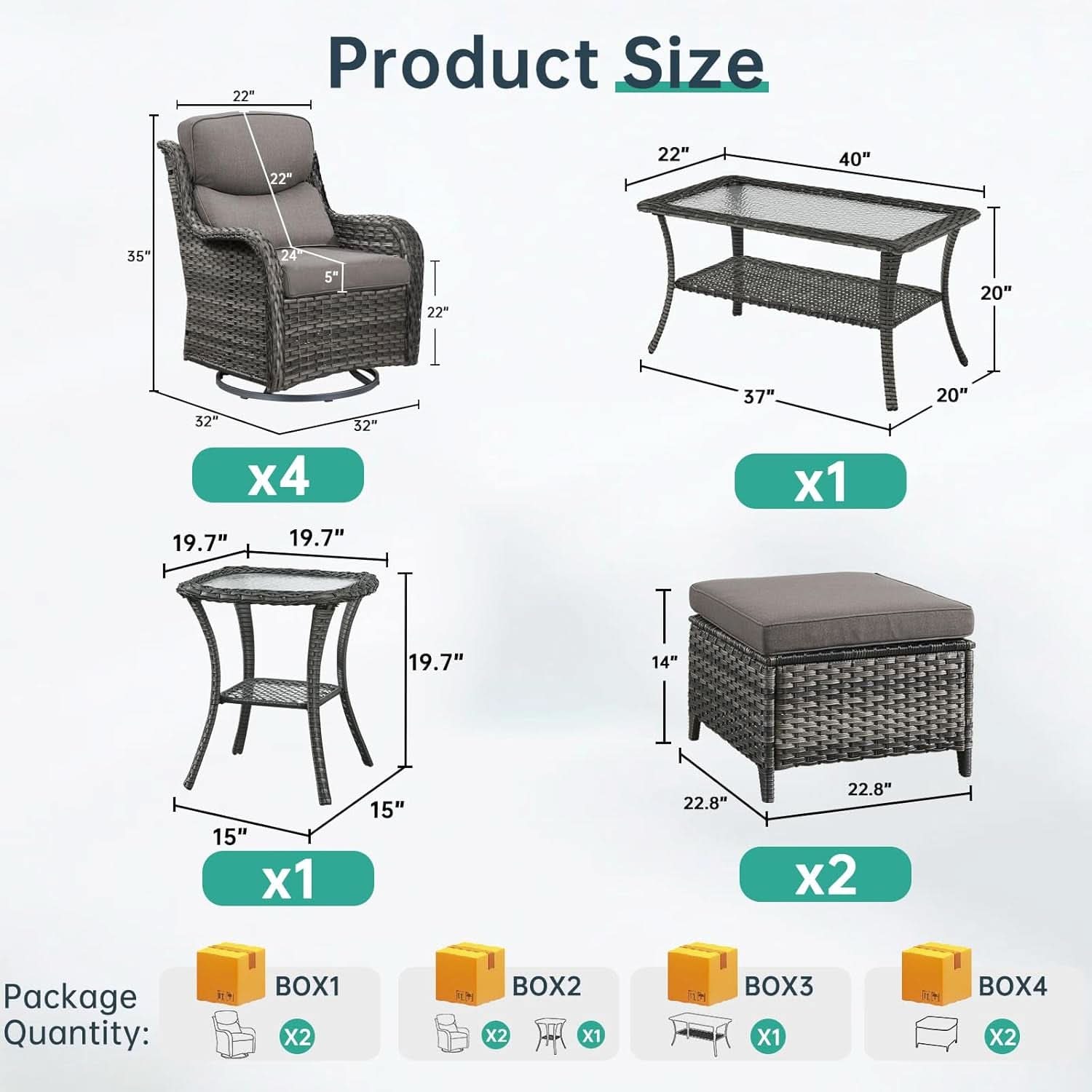 Comfortable Outdoor Swivel Rocker Patio Chairs Set-1