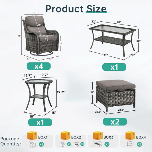 Comfortable Outdoor Swivel Rocker Patio Chairs Set-1
