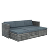 5-Piece PE Wicker Patio Set with Wood-Top Coffee Table