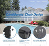 Dark Grey 4-Piece Outdoor Patio Conversation Set with Glass Table
