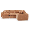Modern Boucle L-Shaped Sectional Sofa with Two Moveable Ottomans,