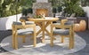 5-Piece Acacia Wood Round Outdoor Dining Set with Armchairs