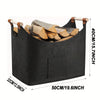 Wooden Firewood Basket with Blanket