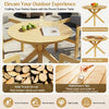 5-Piece Acacia Wood Round Outdoor Dining Set with Armchairs