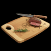 Two-Tone Bamboo Cutting & Charcuterie Board with Handle, 11x9