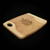 Two-Tone Bamboo Cutting & Charcuterie Board with Handle, 11x9