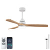 52-Inch Solid Wood 3-Blade Ceiling Fan with Light & Remote