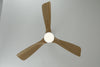 52-Inch Solid Wood 3-Blade Ceiling Fan with Light & Remote