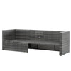 5-Piece PE Wicker Patio Set with Wood-Top Coffee Table