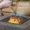 Charcoal Grey Stone-Texture Wood-Burning Fire Pit