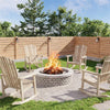 High Fanned Back Acacia Wood Outdoor Rocking Chair