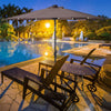9ft Solar LED Tilt Market Umbrella with Crank – Tan