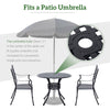33" Round Cast Aluminum Patio Bistro Dining Table with Umbrella Hole