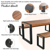 3-Piece Acacia Wood Outdoor Conversation Set for Patio and Garden