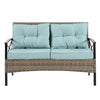 4-Piece PE Wicker Conversation Set with Black Metal Table