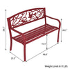 Cast Iron & Steel Outdoor Garden Bench with Armrests