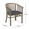 Acacia Wood Outdoor Dining Chairs with Water-Resistant Cushions