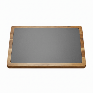 13x9 Acacia Wood & Slate Charcuterie & Serving Board