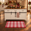 Christmas Red and White Plaid Door Mat