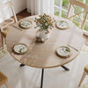 Round 47-Inch Dining Table, Natural Oak Finish