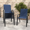 Rust-Resistant Outdoor Dining Chair Set with Teslin Fabric