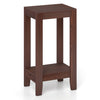 Tall Wooden Sofa End Table with Storage Shelf