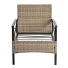 4-Piece PE Wicker Conversation Set with Black Metal Table