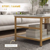 Set of 2 Nesting Coffee Tables, Faux Marble & Gold